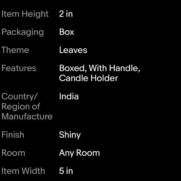 BRASS Holly / Poinsettia Leaf Candlestick Holder w/Ring Shape Handle NIB - Picture 6 of 6